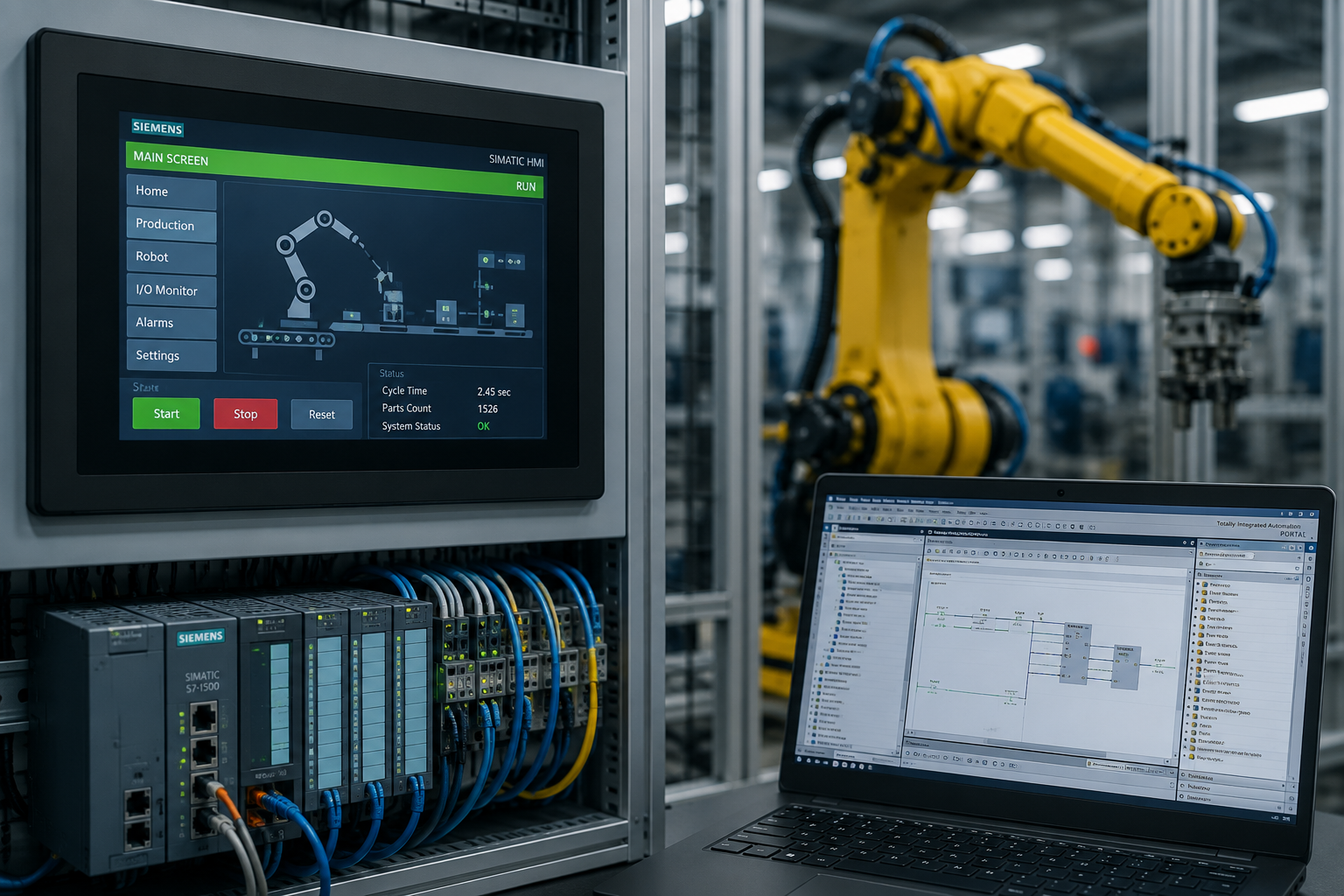 Servicios de programación: PLC, HMI, robots y sistemas de visión